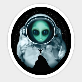 Giant Alien Astronaut Sticker